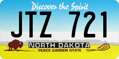 ND license plate JTZ721