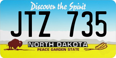 ND license plate JTZ735