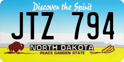 ND license plate JTZ794