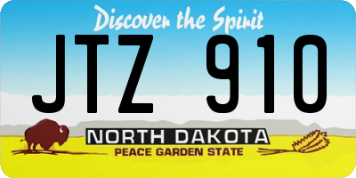 ND license plate JTZ910