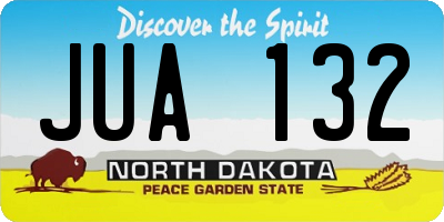 ND license plate JUA132