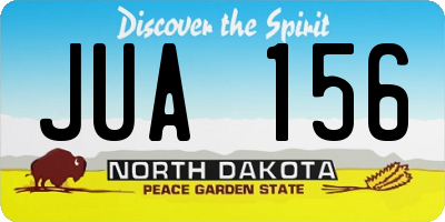 ND license plate JUA156
