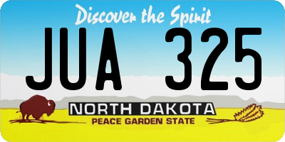 ND license plate JUA325