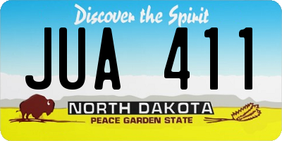 ND license plate JUA411