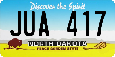 ND license plate JUA417