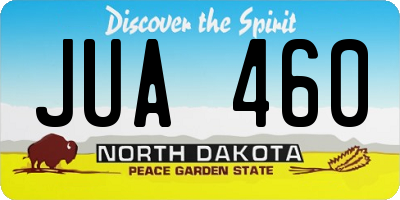 ND license plate JUA460