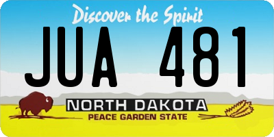ND license plate JUA481