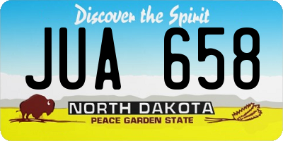 ND license plate JUA658