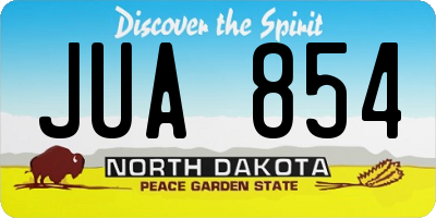 ND license plate JUA854