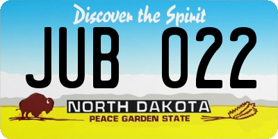 ND license plate JUB022