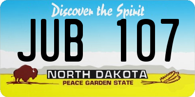 ND license plate JUB107