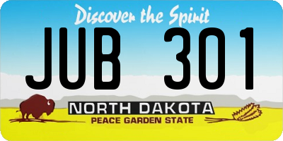 ND license plate JUB301