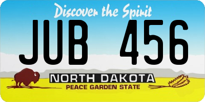 ND license plate JUB456