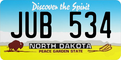 ND license plate JUB534