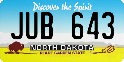 ND license plate JUB643