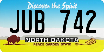 ND license plate JUB742