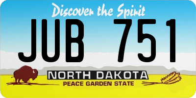 ND license plate JUB751