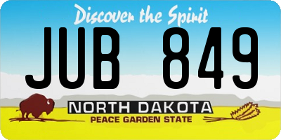 ND license plate JUB849