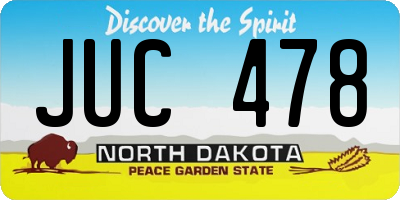 ND license plate JUC478
