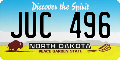 ND license plate JUC496