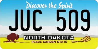 ND license plate JUC509