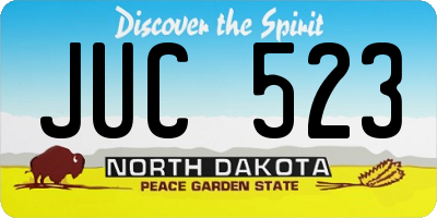 ND license plate JUC523
