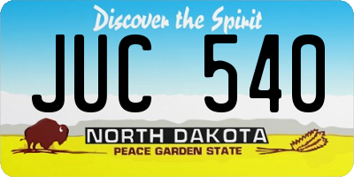 ND license plate JUC540