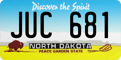 ND license plate JUC681