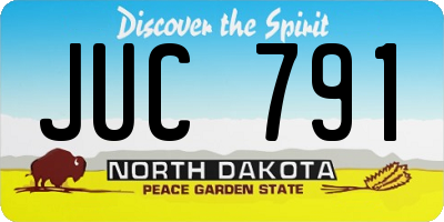 ND license plate JUC791