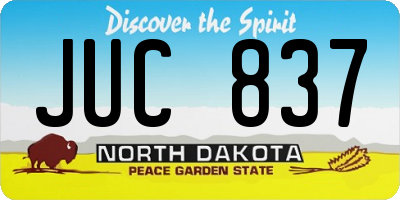 ND license plate JUC837