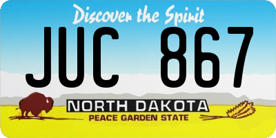 ND license plate JUC867
