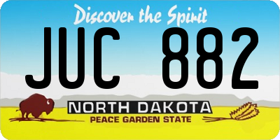 ND license plate JUC882