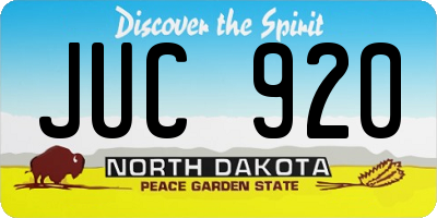 ND license plate JUC920