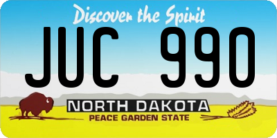 ND license plate JUC990