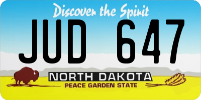 ND license plate JUD647