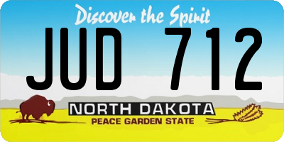 ND license plate JUD712