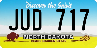 ND license plate JUD717