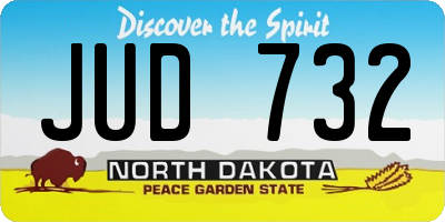 ND license plate JUD732