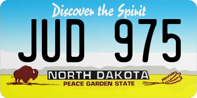 ND license plate JUD975