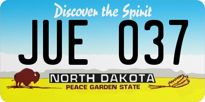 ND license plate JUE037