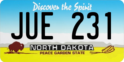 ND license plate JUE231