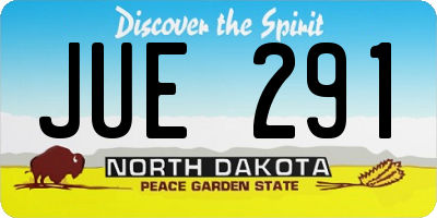 ND license plate JUE291