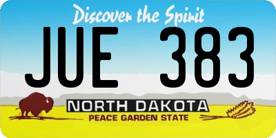 ND license plate JUE383