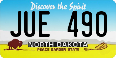 ND license plate JUE490