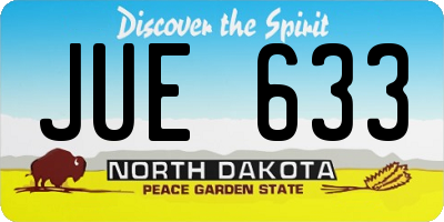 ND license plate JUE633