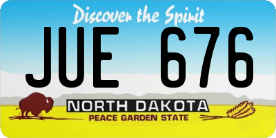 ND license plate JUE676