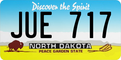ND license plate JUE717