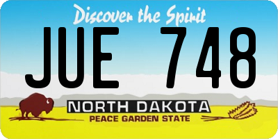 ND license plate JUE748