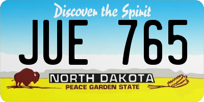 ND license plate JUE765