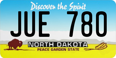 ND license plate JUE780